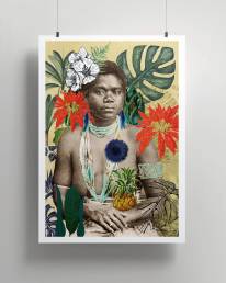 Femme au pompon indigo