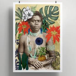 Femme au pompon indigo