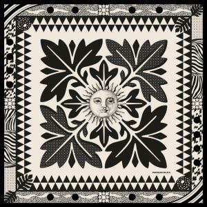 Foulard Tifaifai black&white